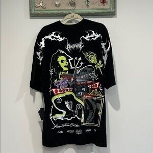 Civil Regime x beetlejuice collab Edgy Black Graphic Tee size XL new